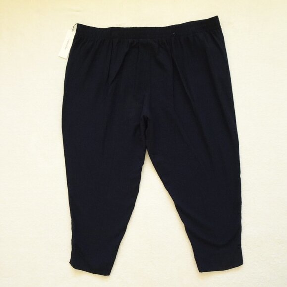 Calvin Klein Cropped Pants Women's Plus Size 3X Blue Pull On Crepe Lightweight - Picture 5 of 10